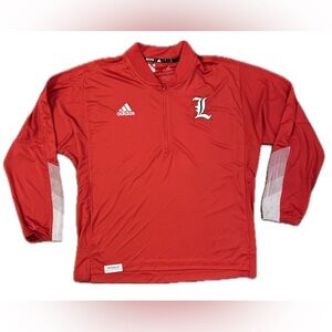 Men’s Adidas Red Louisville Cardinals Sideline Primeblue Quarter-Zip Pullover